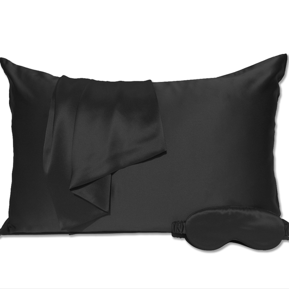 Luxury GIFT set 100% Silk Pillow Case, Sleeping Eye Mask, Scrunchies - Picture 1 of 8